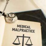 Medical malpractice negligence is shown using a text