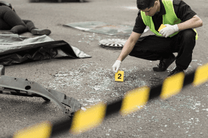 police car accident pedestrian