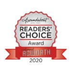 A badge showing the Aroundabout Acworth Readers' Choice Award Winner for 2020.