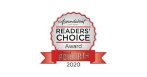 A badge showing the Aroundabout Acworth Readers' Choice Award Winner for 2020.